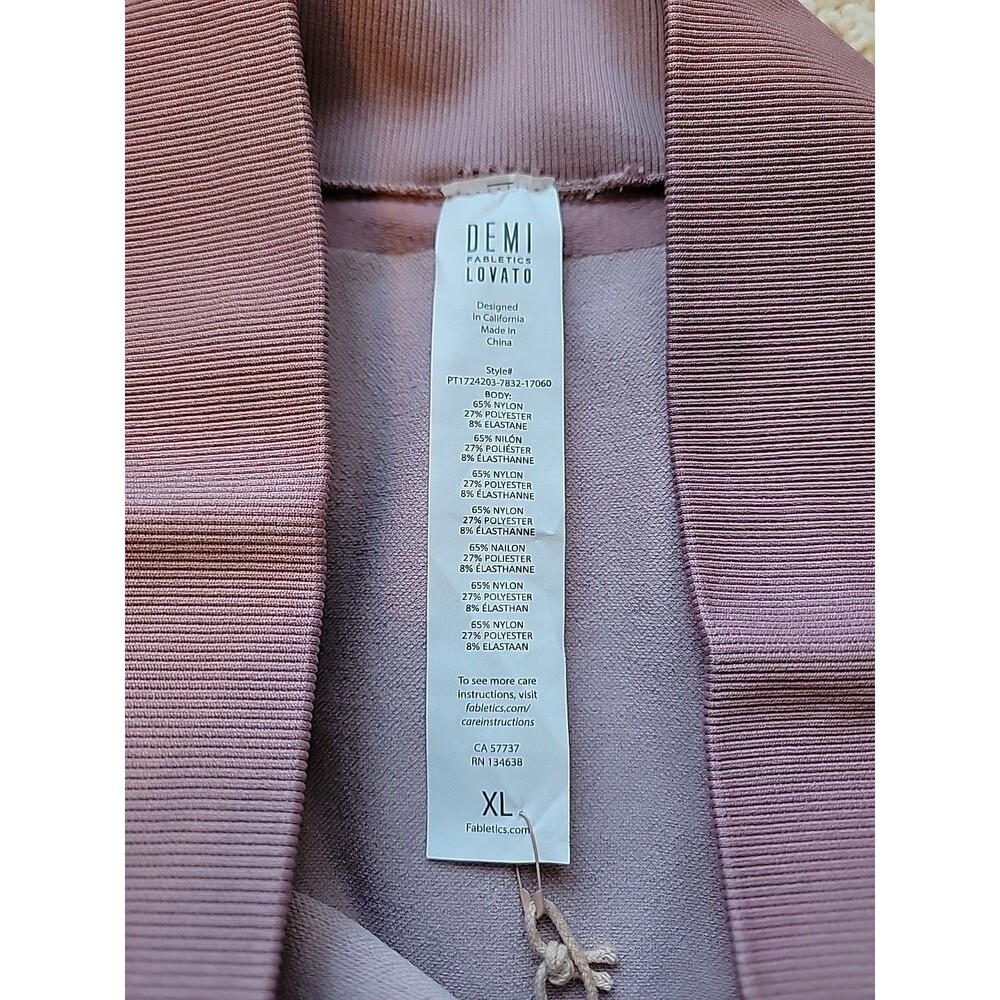 Demi Lovato Fabletics Seamless Statement Leggings XL Mauve Pink NWT - Picture 3 of 9